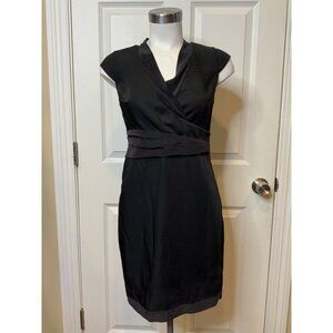 ALLSAINTS Codia Black Silk Trim V-Neck Sheath Dress, Size 4, NWT!